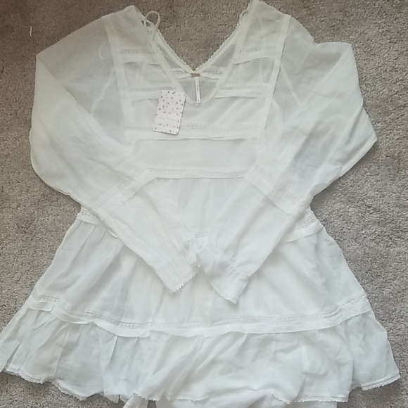 Boho Free people white blouse - Picture 1 of 3